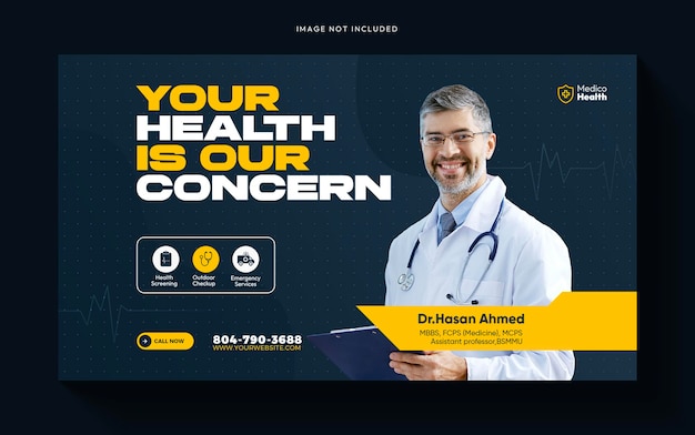 Free PSD healthcare medical service ads promotional web banner template design