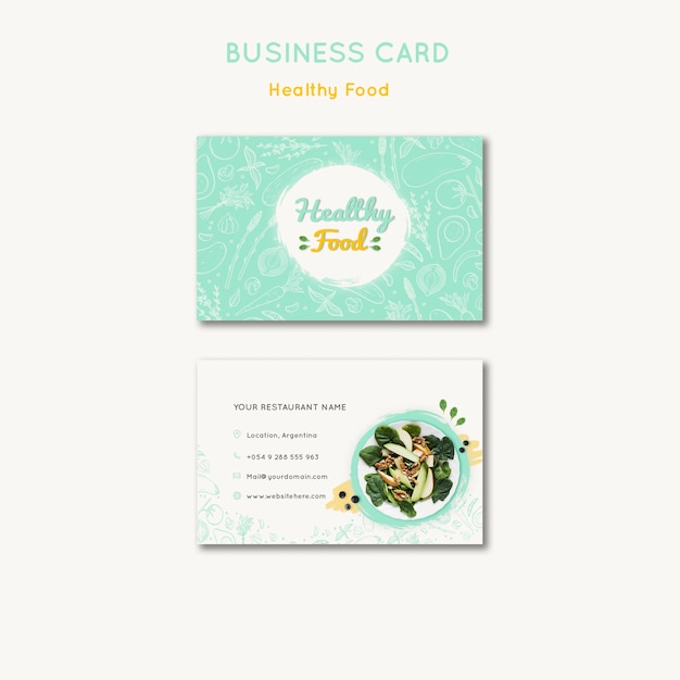 Free PSD healthy food business card template