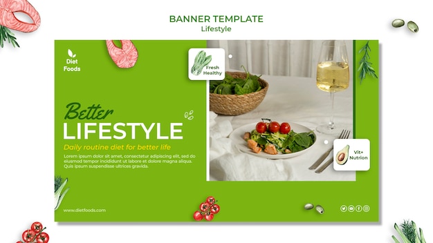 Free PSD healthy lifestyle banner design template