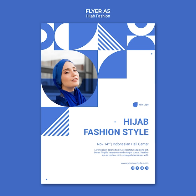 Free PSD hijab fashion flyer template