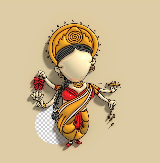 Free PSD hindu god laxmi diwali festival transparent psd element