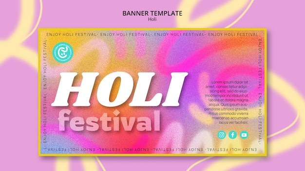 Free PSD holi festival celebration banner template