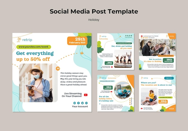 Free PSD holiday sale social media post template