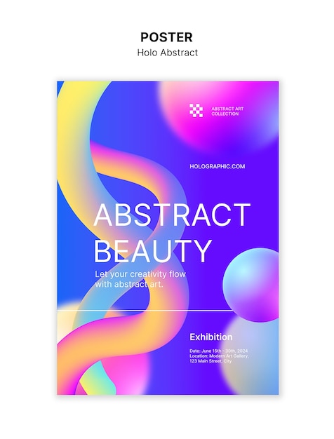 Free PSD holo abstract template design