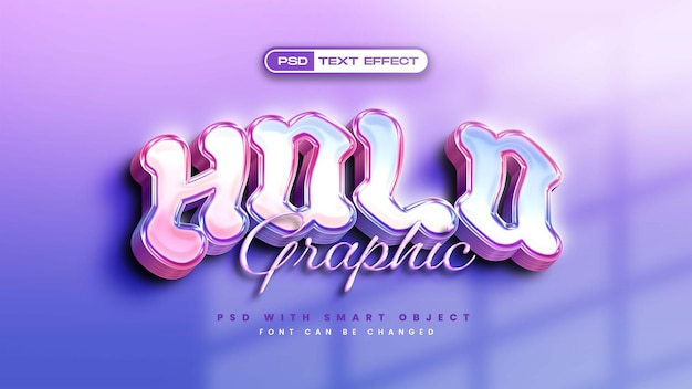 Free PSD holograpic escapism style text effect