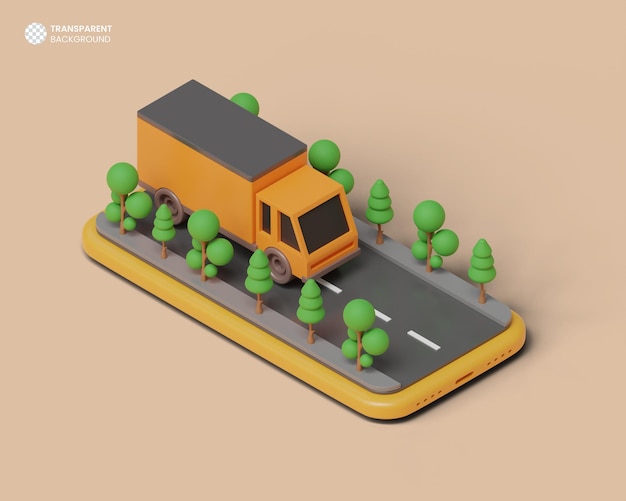 Free PSD home delivery express shipping background 3d render illustration