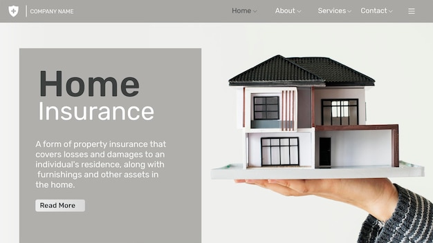 Home insurance template psd with editable text