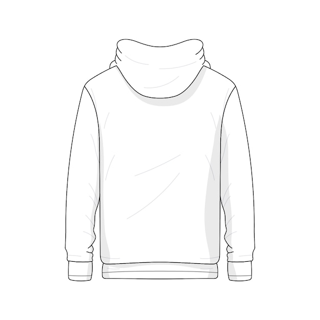 Free PSD hoodie line art illustration