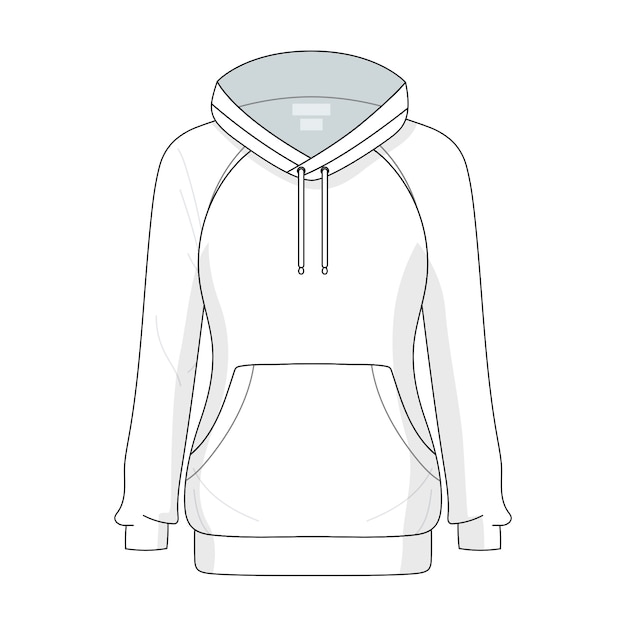 Free PSD hoodie line art illustration