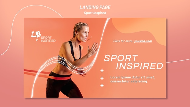 Free PSD horizontal banner template for fitness training