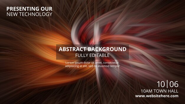 Free PSD horizontal banner template with abstract technology background