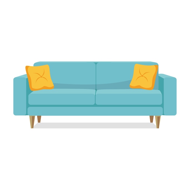 Free PSD house furniture illustration with sofa