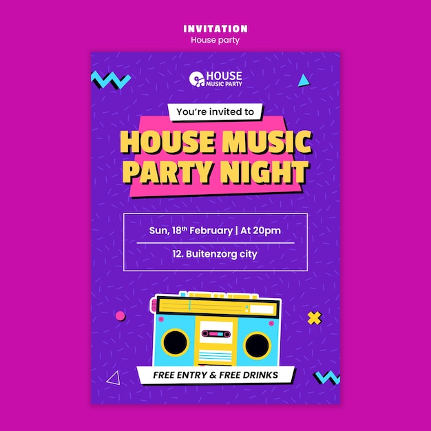 House party invitation template