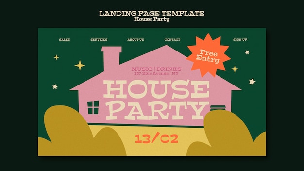 House party landing page template