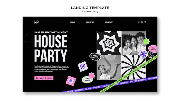 Free PSD house party template design