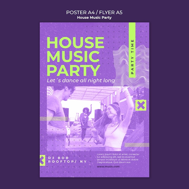 Free PSD house party template design