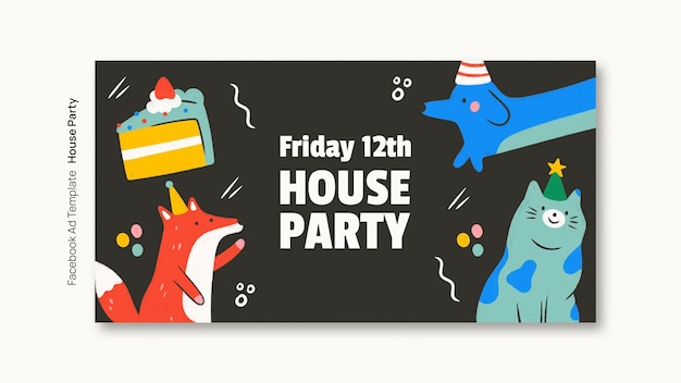 Free PSD house party template design