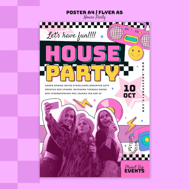 Free PSD house party template design