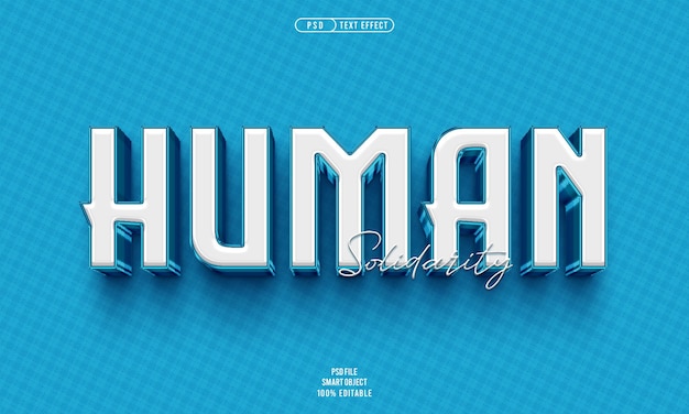 Free PSD human 3d editable text effect