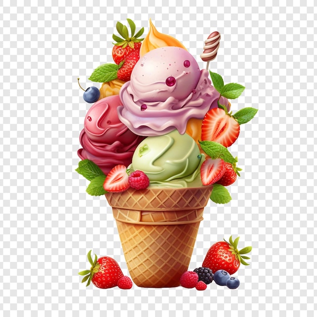 Free PSD ice cream isolated on transparent background