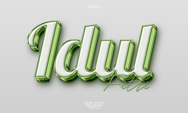 Free PSD idul fitri 3d editable text effect