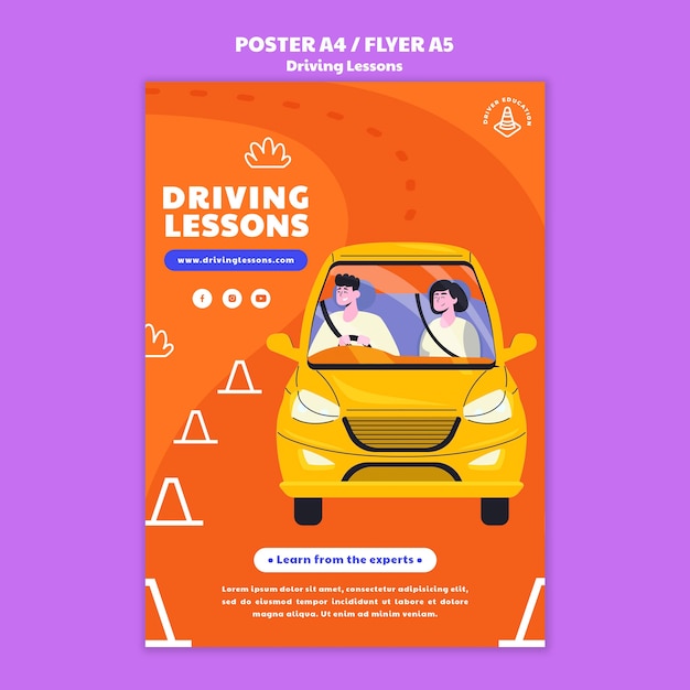 Illustrated driving school print template