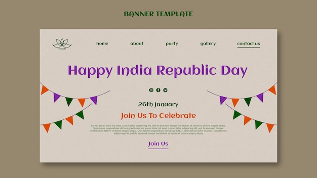 Free PSD india republic day landing page