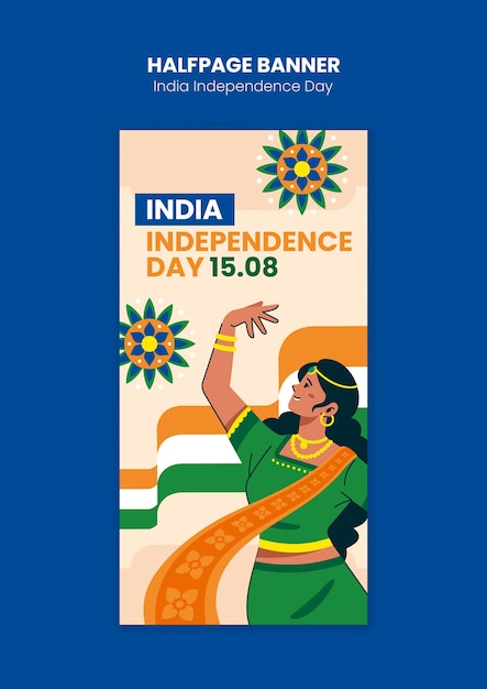 Free PSD indian independence day celebration template