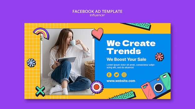 Influencer content facebook template