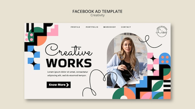 Free PSD influencer facebook cover template design