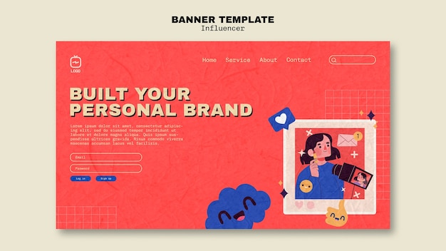 Free PSD influencer lifestyle landing page template