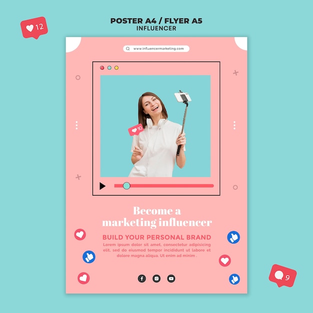 Free PSD influencer vertical print template