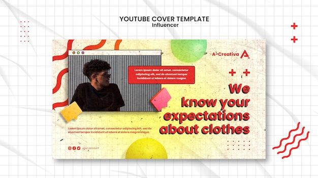 Free PSD influencer youtube thumbnail design template