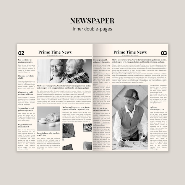 Inner double-pages newspaper mock-up