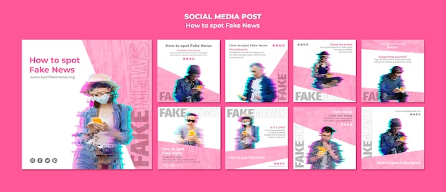 Free PSD instagram post collection for fake news spotting