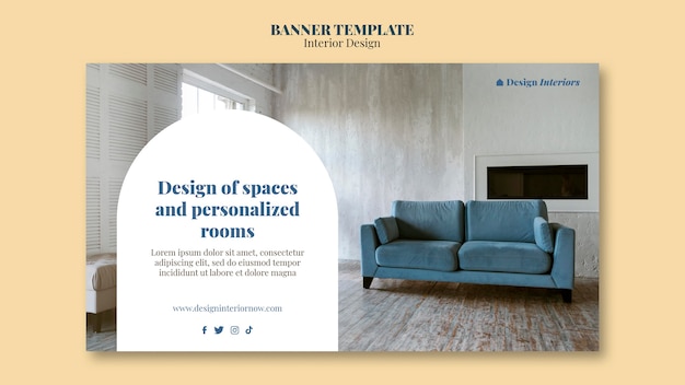 Interior design banner template design