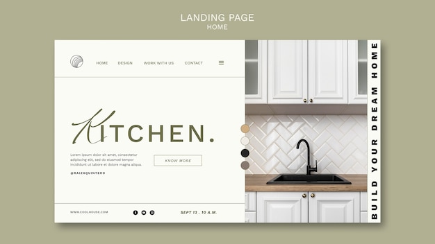 Free PSD interior design and home style landing page template