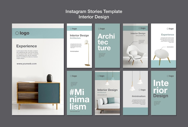 Interior design instagram stories template