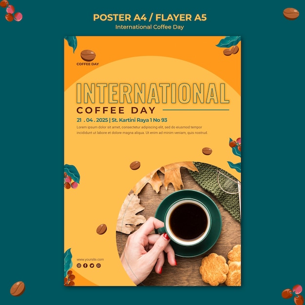 International coffee day flyer design