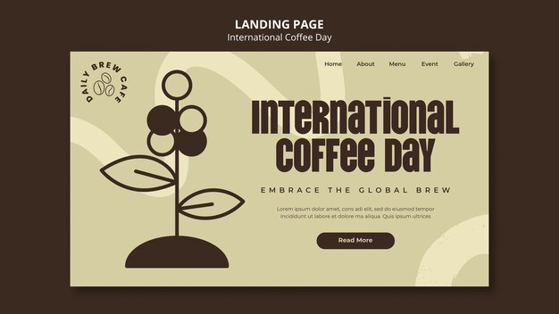 International coffee day landing page template