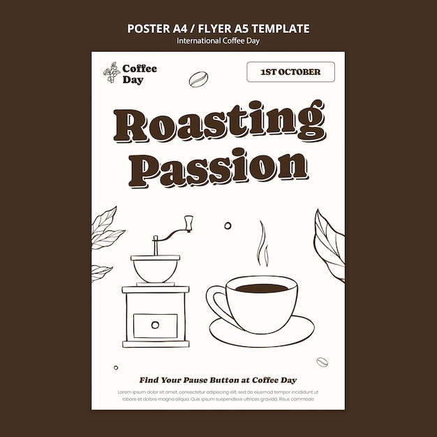 Free PSD international coffee day poster template