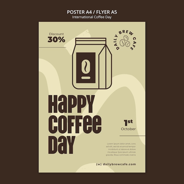 International coffee day poster template