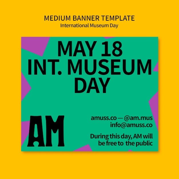 Free PSD international museum day template design