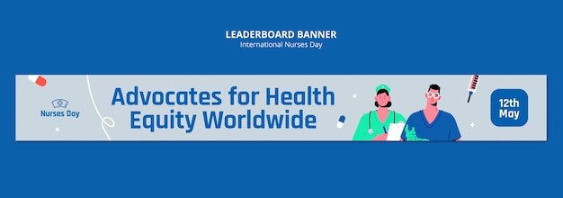 Free PSD international nurses day leaderboard banner