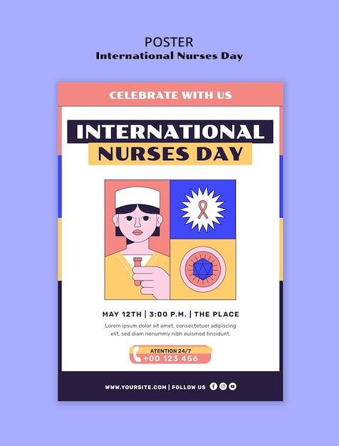 International nurses day poster template