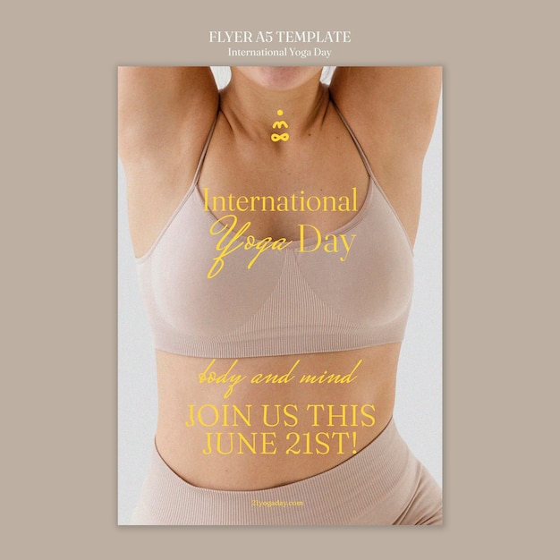 Free PSD international yoga day poster template