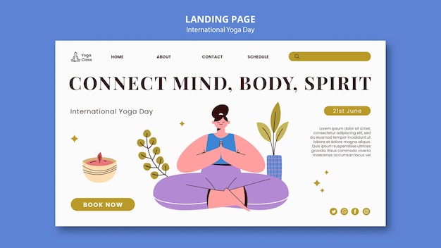 Free PSD international yoga day template design