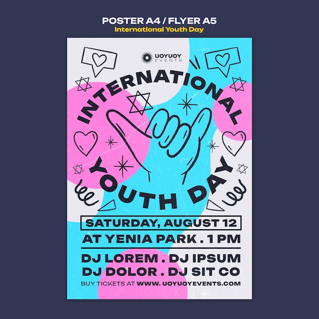 Free PSD international youth day poster template