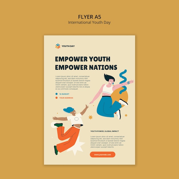 Free PSD international youth day poster template