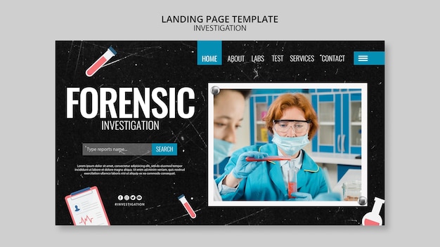 Free PSD investigation landing page theme